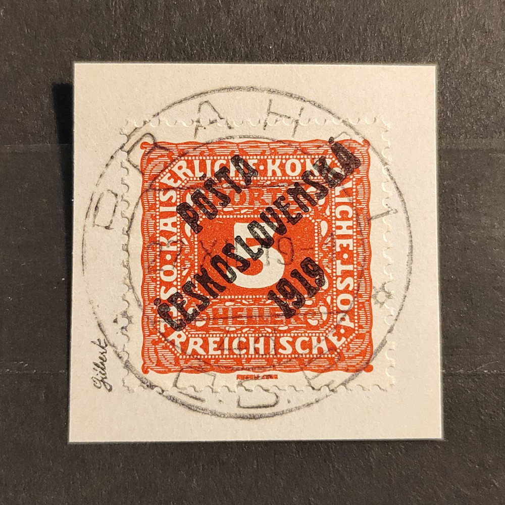 Recorte Checoslovaquia PČ 1919 , 5h, Mi.81, usado# 