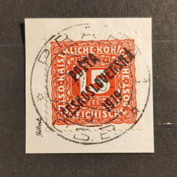 Výstřižek ČSR PČ 1919 , 15h, Pof.74#, II. typ přetisku 