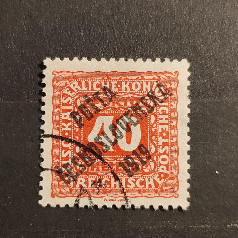 Sello Checoslovaquia PČ 1919 , 40h, Mi.87, usado# 