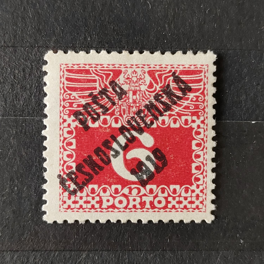 Sello Checoslovaquia PČ 1919 , 6h, Mi.76, MH* 