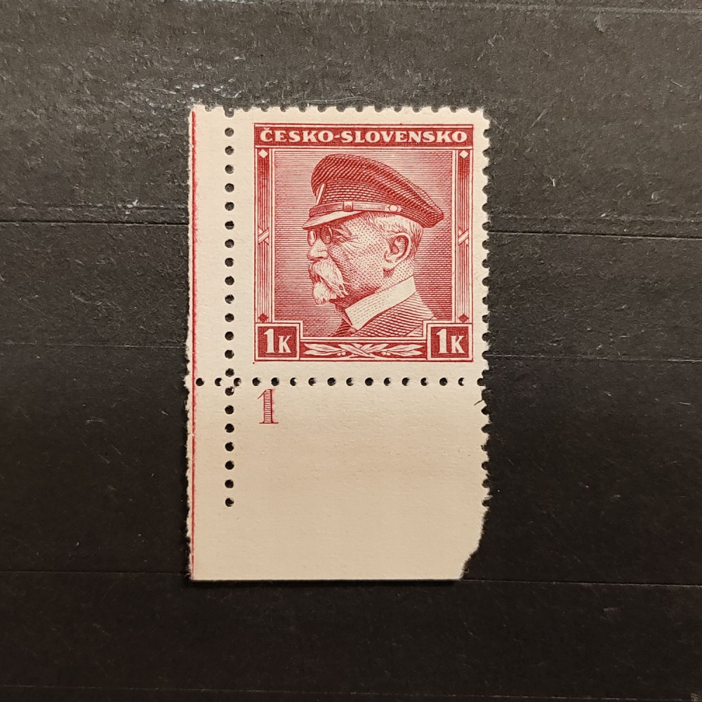 Briefmarken mit Kennzeichen Tschechoslowakie, 1 K, Mi.406* 