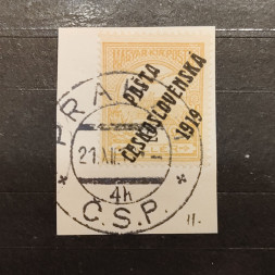 Cut-out Czechoslovakia PČ 1919 , 2f, Mi.105, used# 