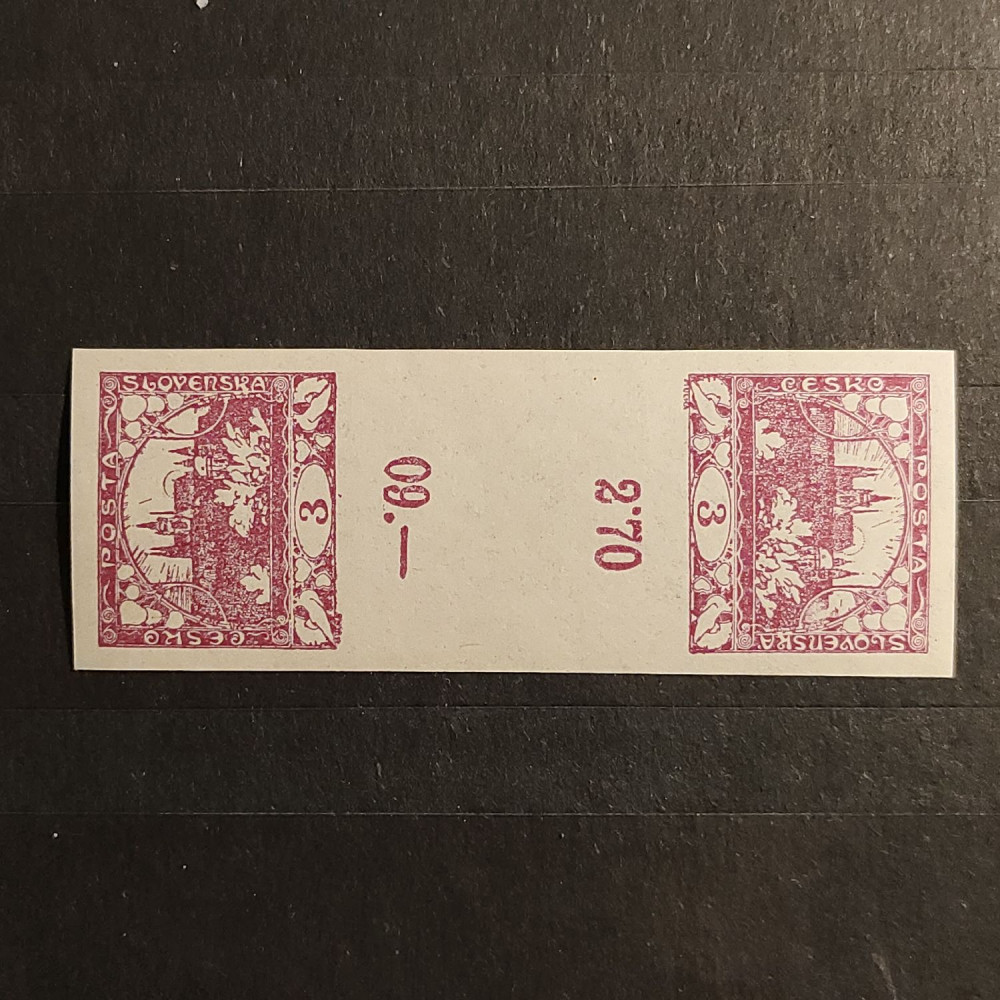 Zwischenstegpaar Tschechoslowakie, 2x3h, ** 