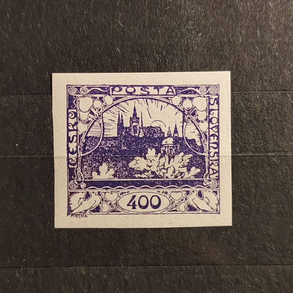 Sello Checoslovaquia, 400h, Mi.10, MNH** 