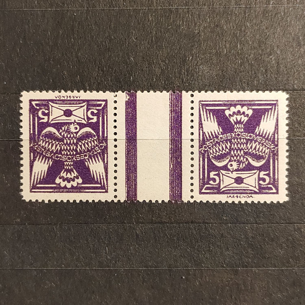 Kehrdruckpaar Tschechoslowakie, 5h, Mi.163 B KZ** 