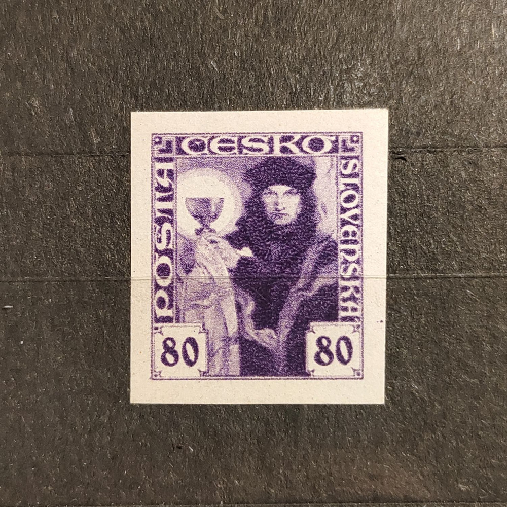 Sello Checoslovaquia, 80h, Mi.181U, MNH** 