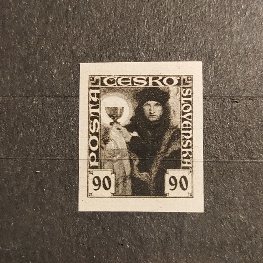 Sello Checoslovaquia, 90h, Mi.182U, MNH** 