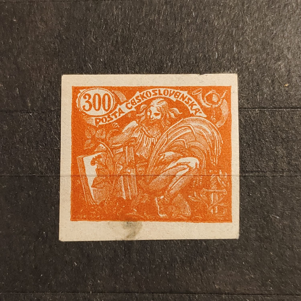 Sello Checoslovaquia, 300h, Mi.185U, MNH** 