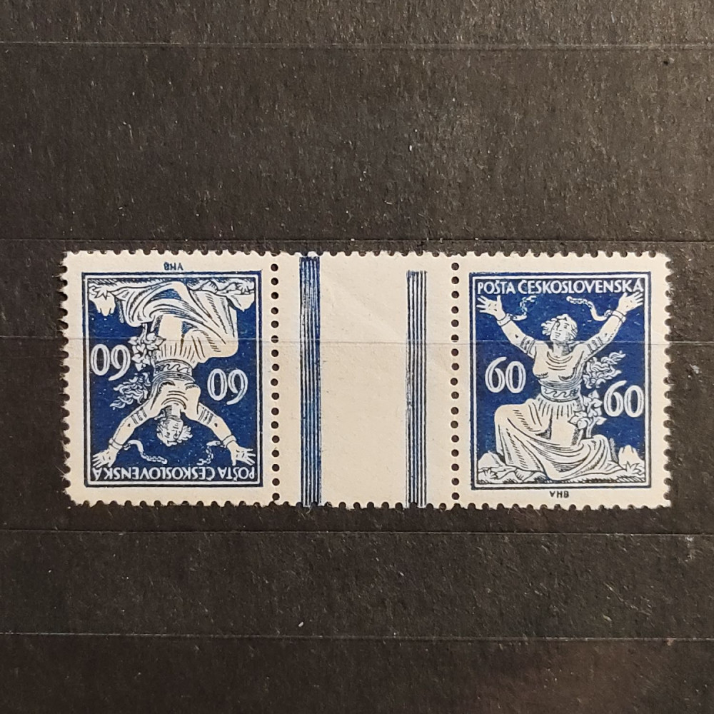 Par tête-bêche Tchecoslováquia, 60h, Mi.176 B KZ, MNH** 