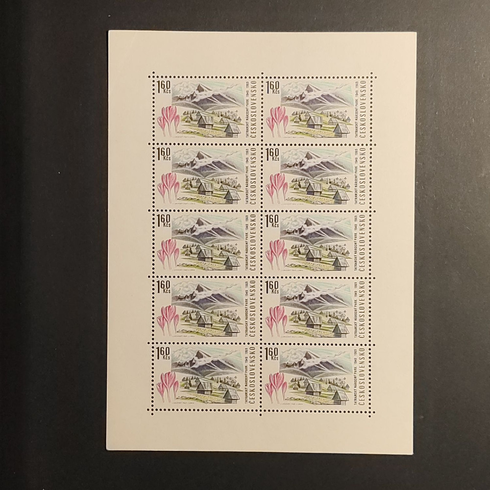 Bloco de dez Tchecoslováquia, 1,60Kčs, , MNH** 
