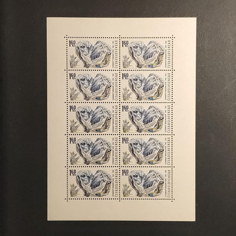Bloco de dez Tchecoslováquia, 1,60Kčs, , MNH** 