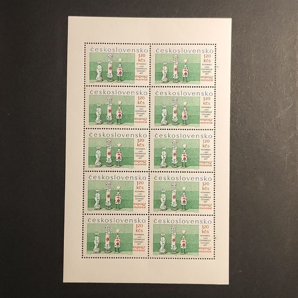 Bloco de dez Tchecoslováquia, 1,20Kčs, , MNH** 