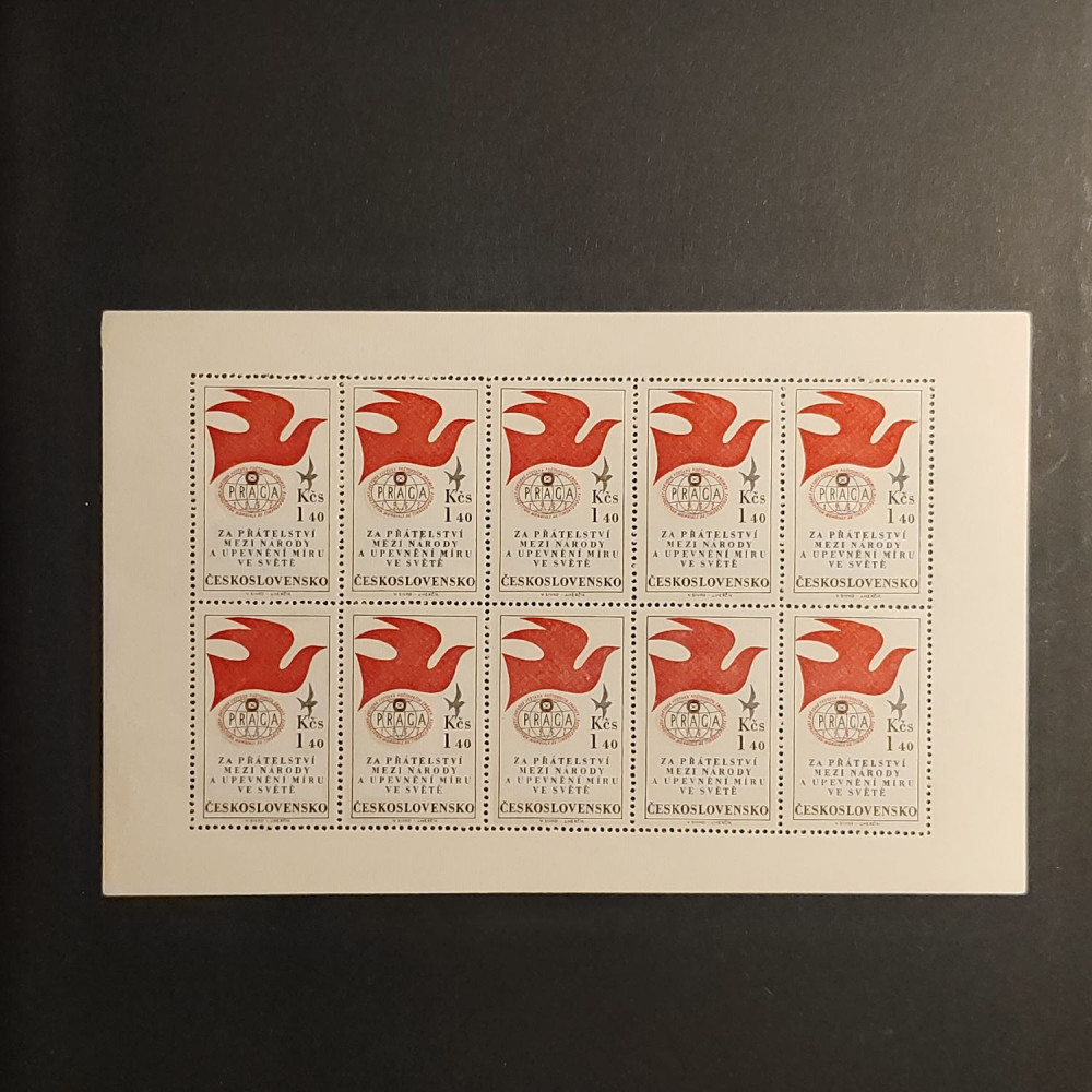 Bloco de dez Tchecoslováquia, 10x1.40Kc, Mi.1342, MNH** 