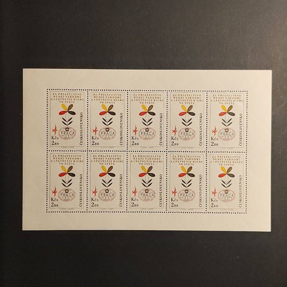 Bloco de dez Tchecoslováquia, 10x2.80Kc, Mi.1343, MNH** 