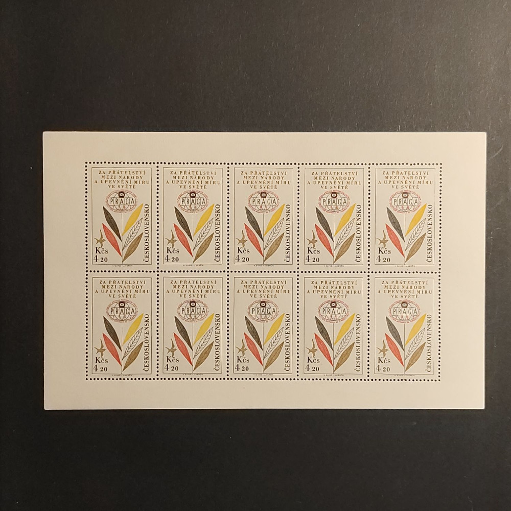 Bloco de dez Tchecoslováquia, 4.20Kc, Mi.1344, MNH** 