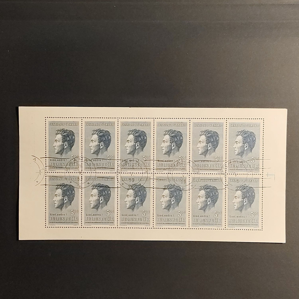 12er-blok Tschechoslowakie, 12 x 5 Kčs, Mi.646 12er-Bogen# 