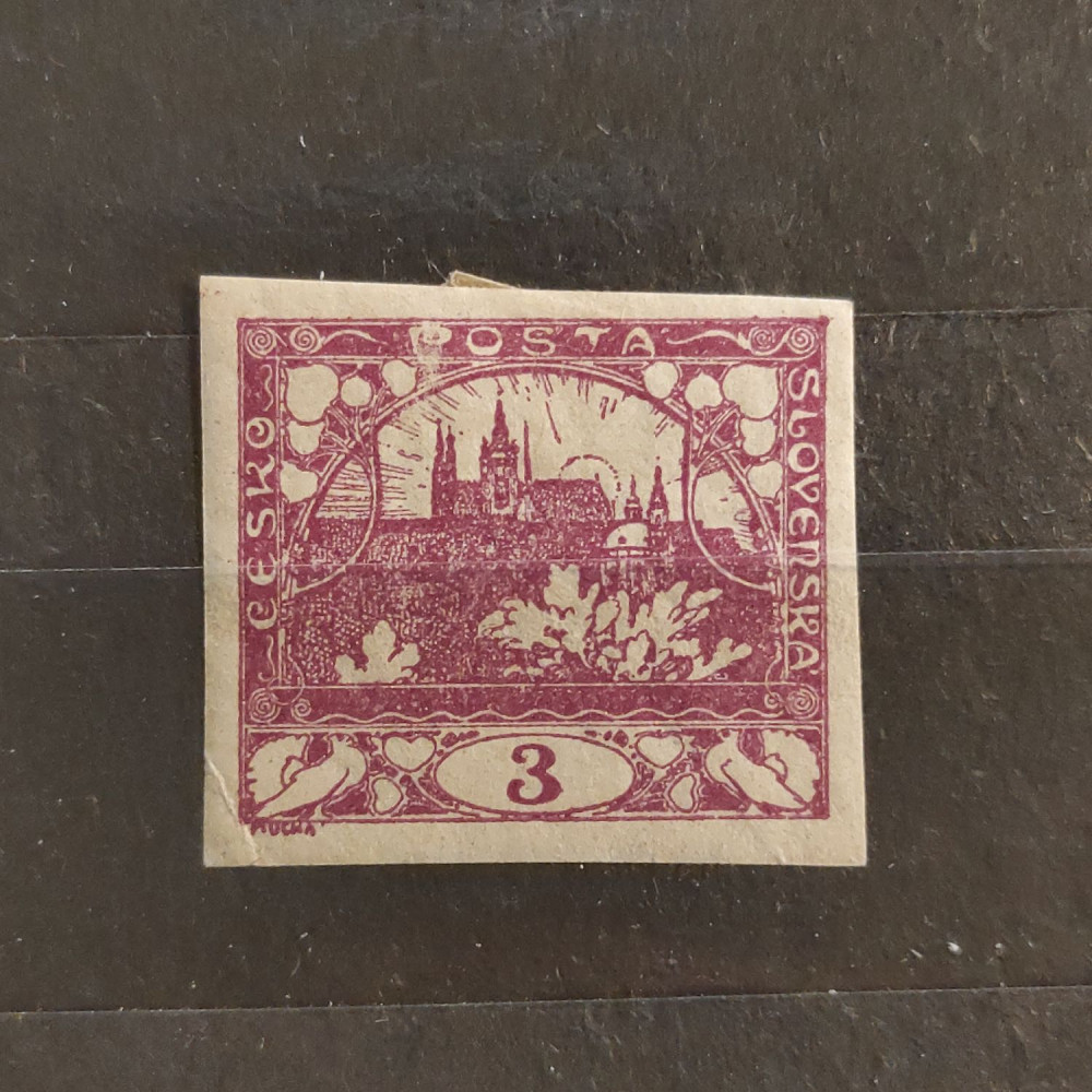 Briefmarke Tschechoslowakie, 3h, Mi.1* 