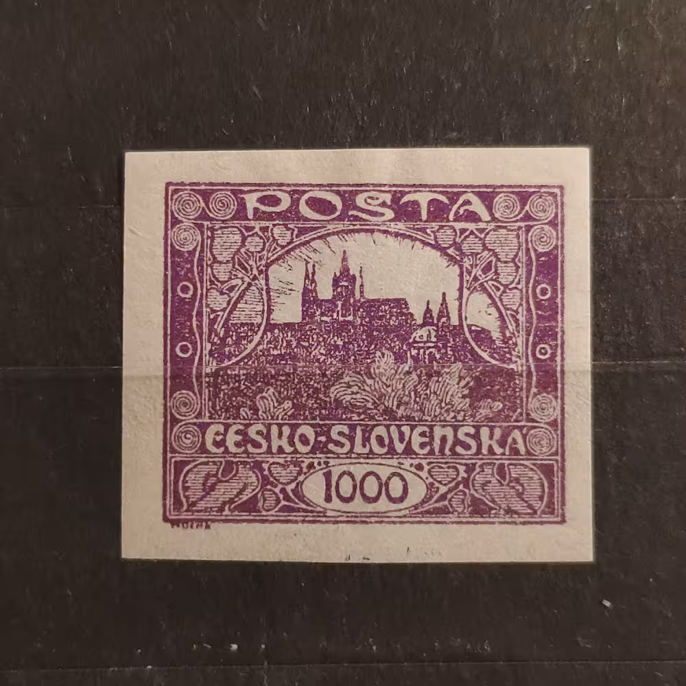 Sello Checoslovaquia, 1000h, Mi.23, MH* 