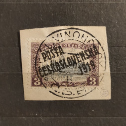 Výstřižek ČSR PČ 1919 , 3K, Pof.116#, II. typ přetisku 