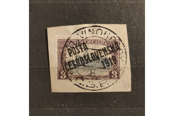 Výstřižek ČSR PČ 1919 , 3K, Pof.116#, II. typ přetisku 