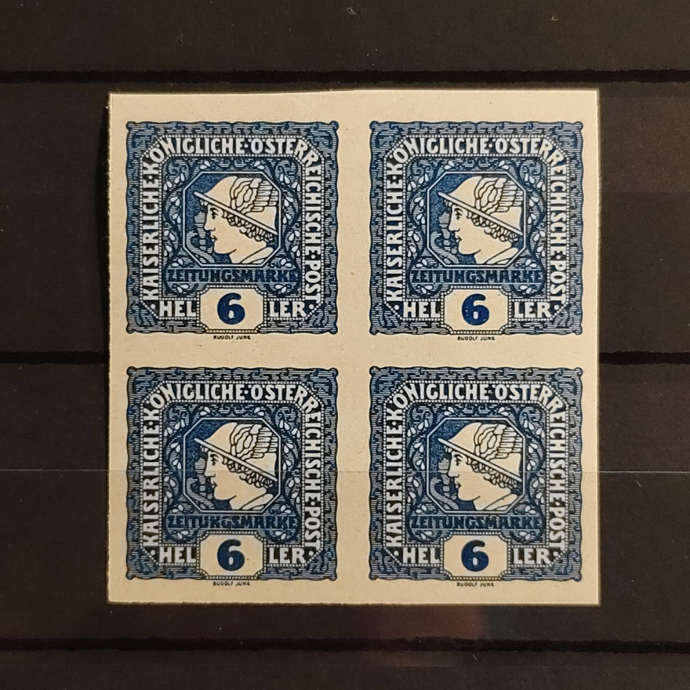 Quadra Áustria-Hungria , 6H, Mi.214, MNH** 