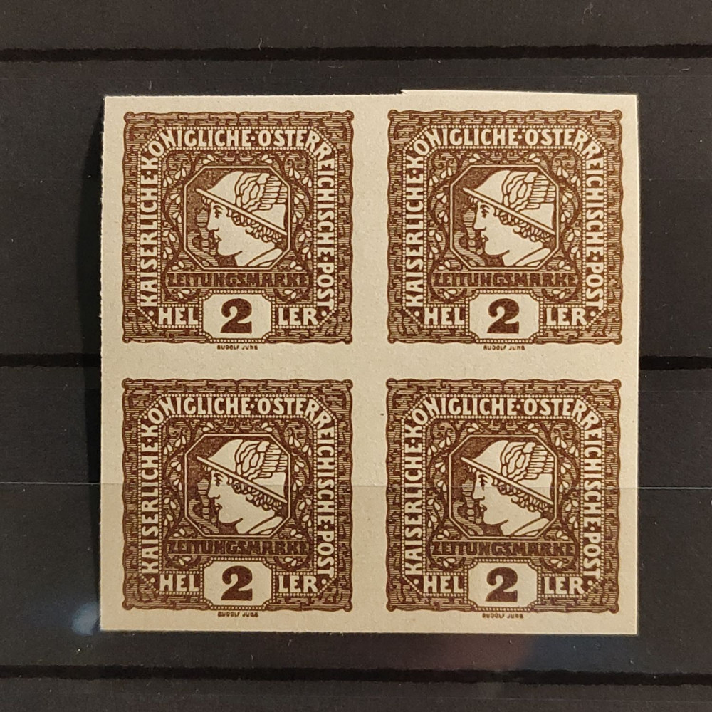 Bloque de cuatro Austria-Hungría , 2H, Mi.212, MNH** 
