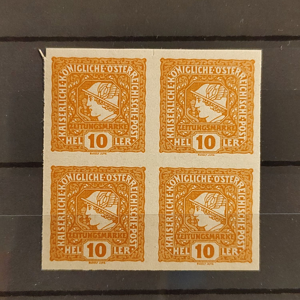 Bloque de cuatro Austria-Hungría  PČ 1919 , 10H, Mi.215, MNH** 