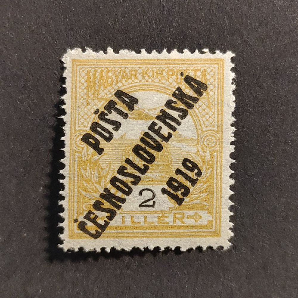 Calco (offset) Checoslovaquia PČ 1919 , 2f, Mi.105, MH* 