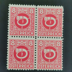 Čtyřblok Rakousko, Mi.726 (SG 911)**, 8 g