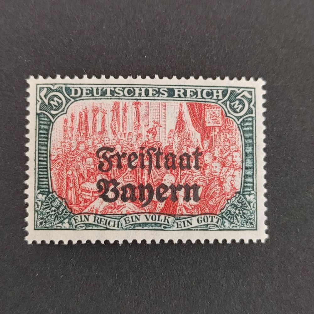 Známka Bavorsko, Mi.151A*, 5 M