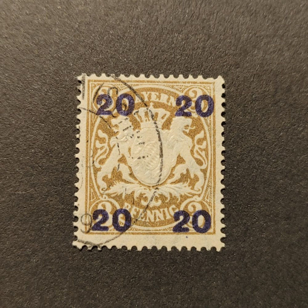 Briefmarke Bayern, Mi.177Iy (SG 256)#, 20 Pf