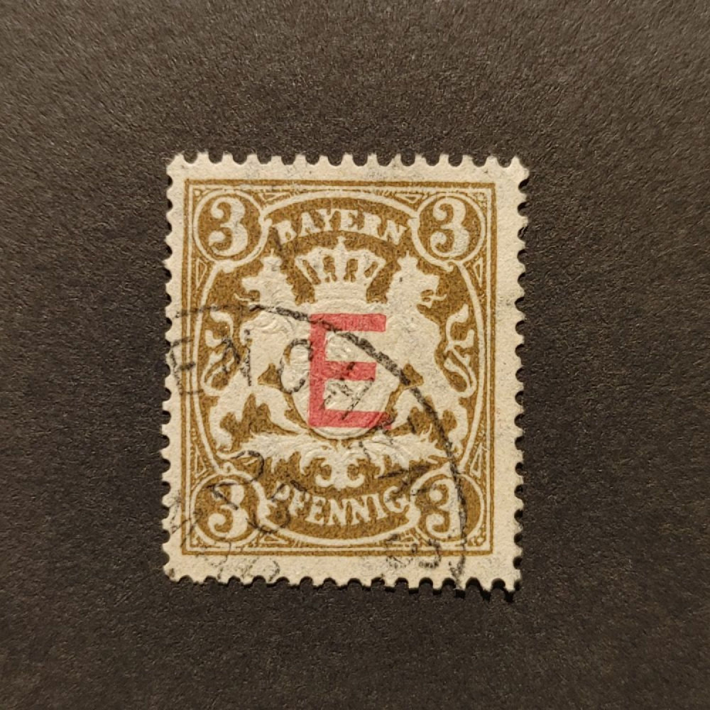 Briefmarke Bayern, Mi.D1 (SG R133)#, 3 Pf
