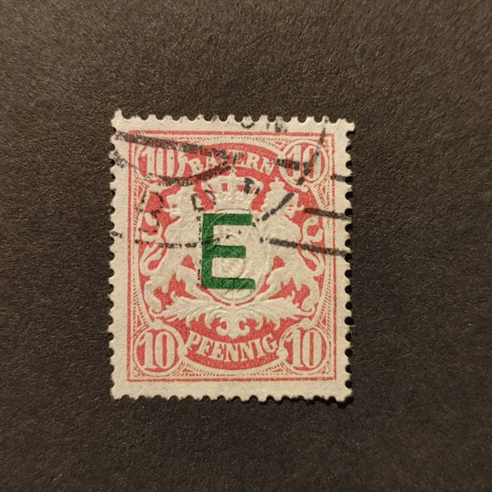 Briefmarke Bayern, Mi.D3 (SG R135)#, 10 Pf