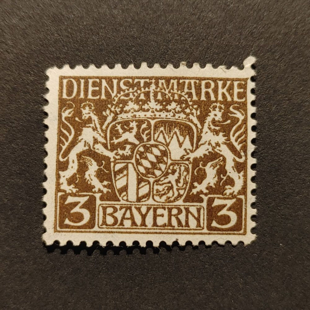 Známka Bavorsko, Mi.D16y (SG O195)*, 3 German