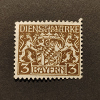 Známka Bavorsko, Mi.D16y (SG O195)*, 3 German