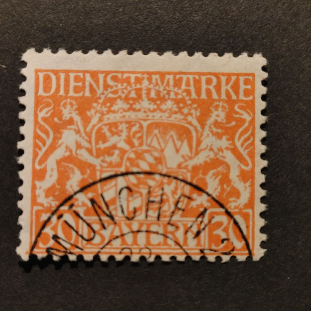 Briefmarke Bayern, Mi.D22ya (SG O205)#, 30 German