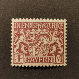 Známka Bavorsko, Mi.D24vb*, 1 M