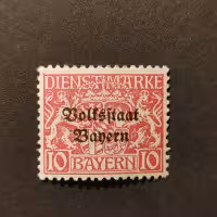 Stamp Bavaria, Mi.D33y (SG O218), MH, 10 Pf