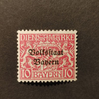 Známka Bavorsko, Mi.D33y (SG O218)*, 10 Pf Známka Bavorsko, Mi.D33y (SG O218)*, 10 Pf