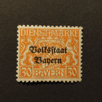 Známka Bavorsko, Mi.D37y (SG O222)**, 30 Pf Známka Bavorsko, Mi.D37y (SG O222)**, 30 Pf