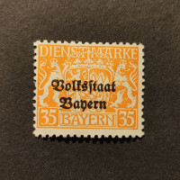 Známka Bavorsko, Mi.D35y (SG O220)*, 20 Pf Známka Bavorsko, Mi.D35y (SG O220)*, 20 Pf