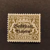 Stamp Bavaria, Mi.D39y (SG O224), MH, 50 Pf