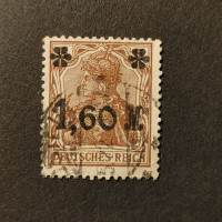 Briefmarke Deutsches Reich, Mi.154 (SG  )#, 1.60/5Mk./Pfg.