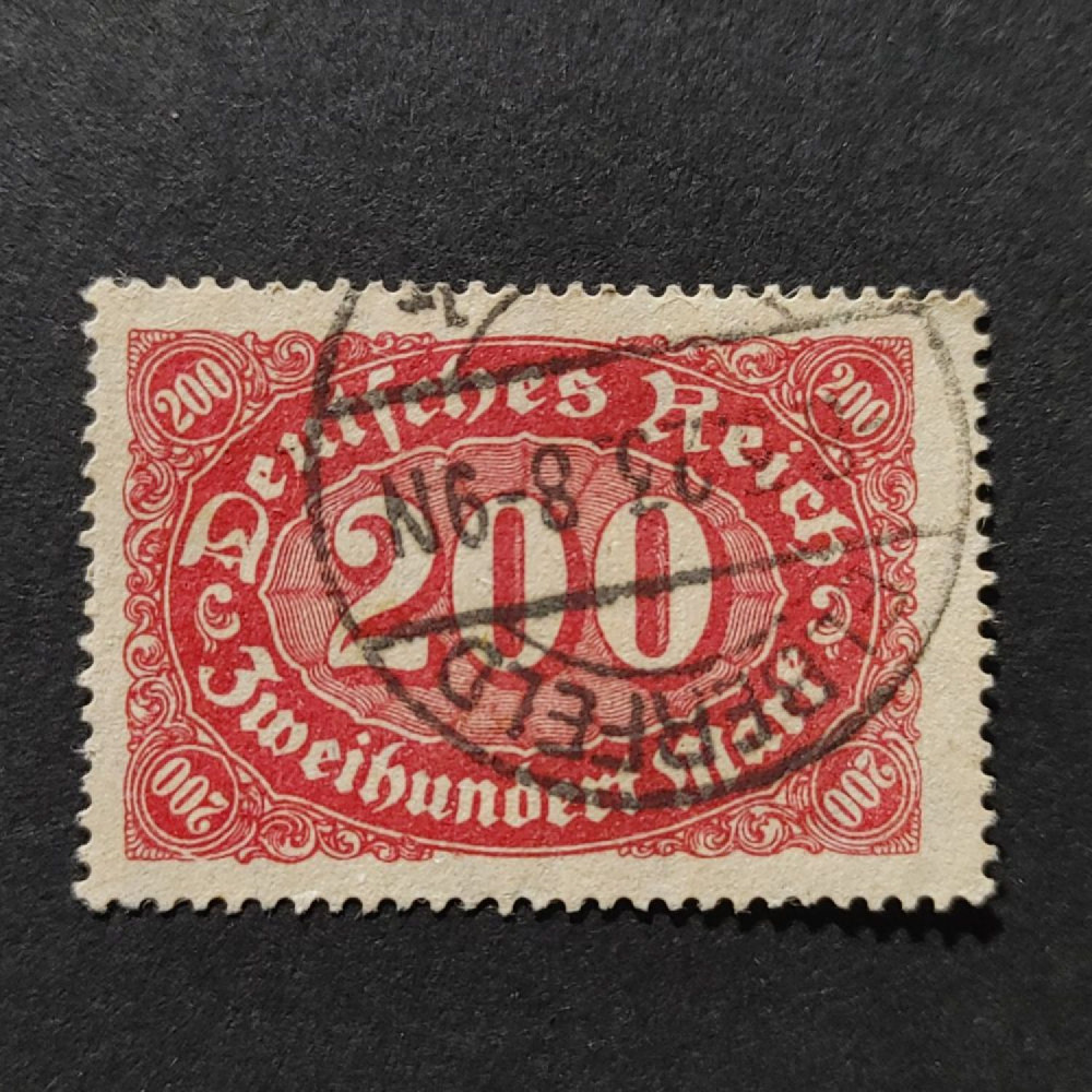 Sello Imperio Alemán (Deutsches Reich), Mi.220 (SG  ), Usado #, 200Mk.