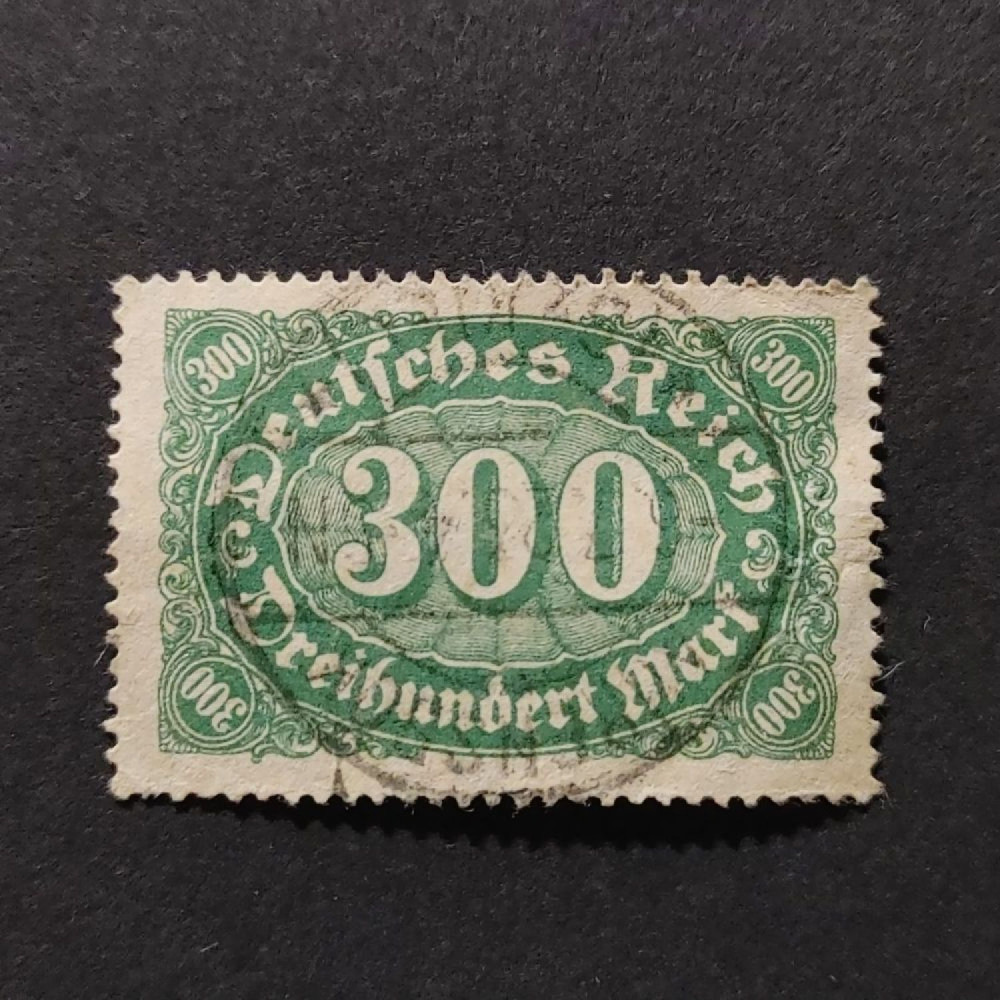 Sello Imperio Alemán (Deutsches Reich), Mi.221 (SG  ), Usado #, 300Mk.