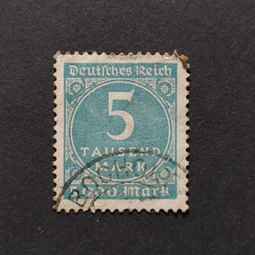 Sello Imperio Alemán (Deutsches Reich), Mi.274 (SG  ), Usado #, 5000Mk.