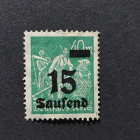 Briefmarke Deutsches Reich, Mi.279 (SG  )(*), 15/40T.Mk./Mk.