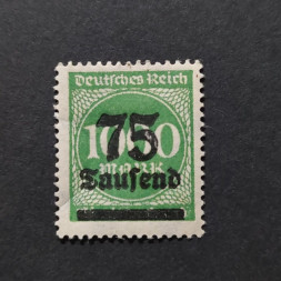 Briefmarke Deutsches Reich, Mi.288 (SG  )*, 75/1000T.Mk./Mk.