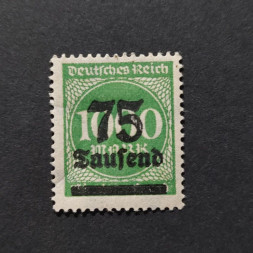 Briefmarke Deutsches Reich, Mi.288 (SG  )*, 75/1000T.Mk./Mk.