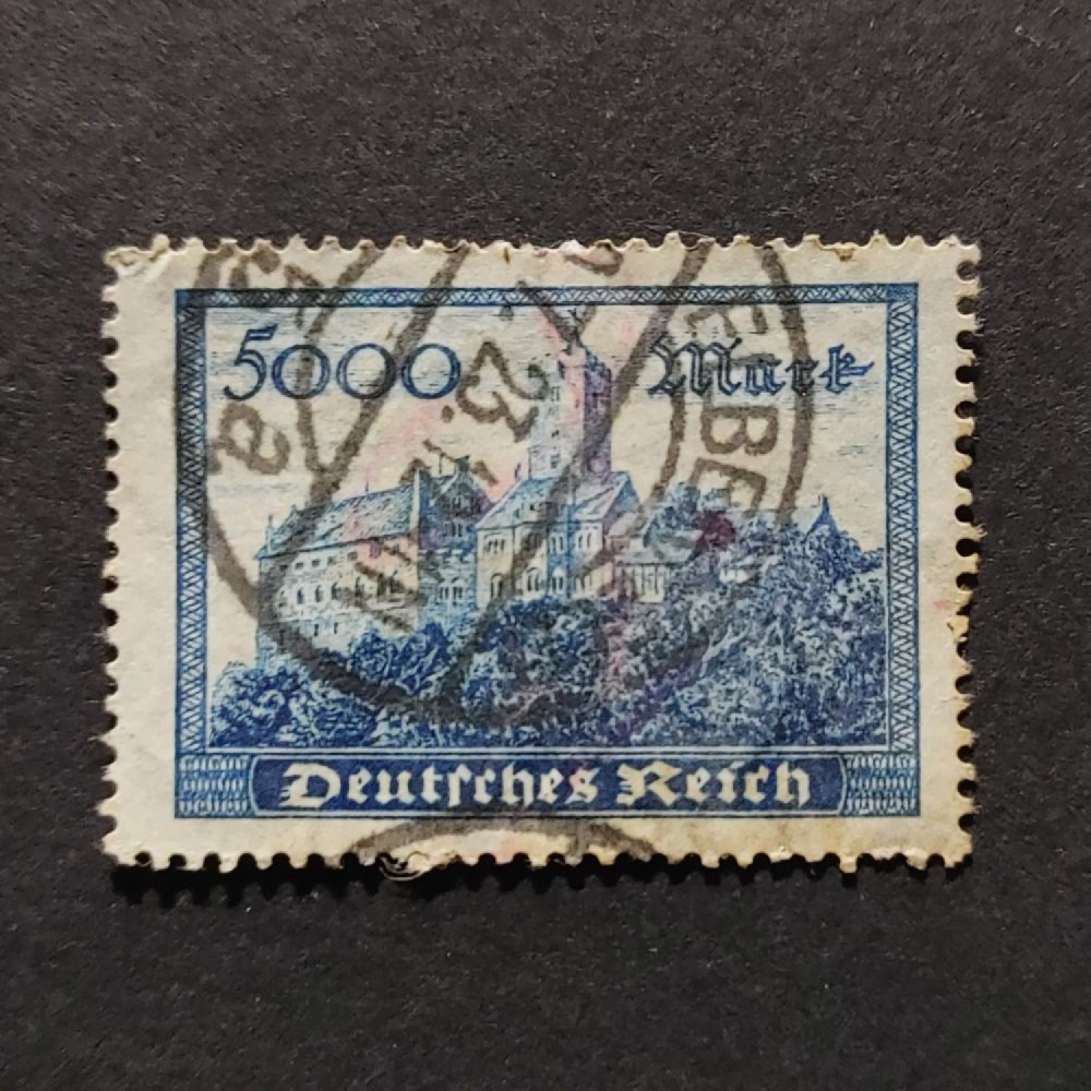 Selo Reich Alemão, Mi.261 (SG  ), Usado #, 5000Mk.